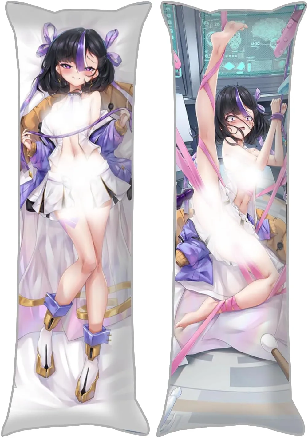 Dakimakura Original 20"x59" Anime Pillowcase Double-Sided Pattern Hugging Body Pillow Cover Case Peach Skin (A)