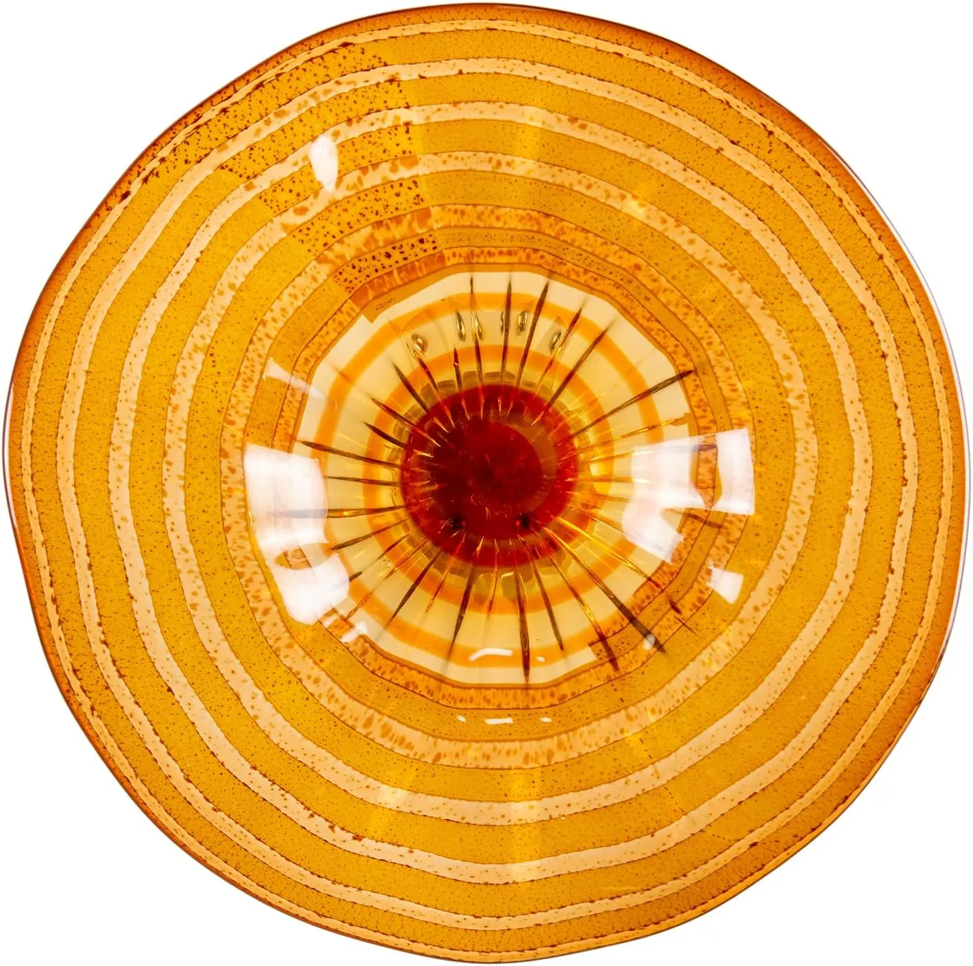 Dale Tiffany AV13108-D12 Amber Handover Hand-Blown Art Glass Wall Décor Plate, 12-Inch, Orange
