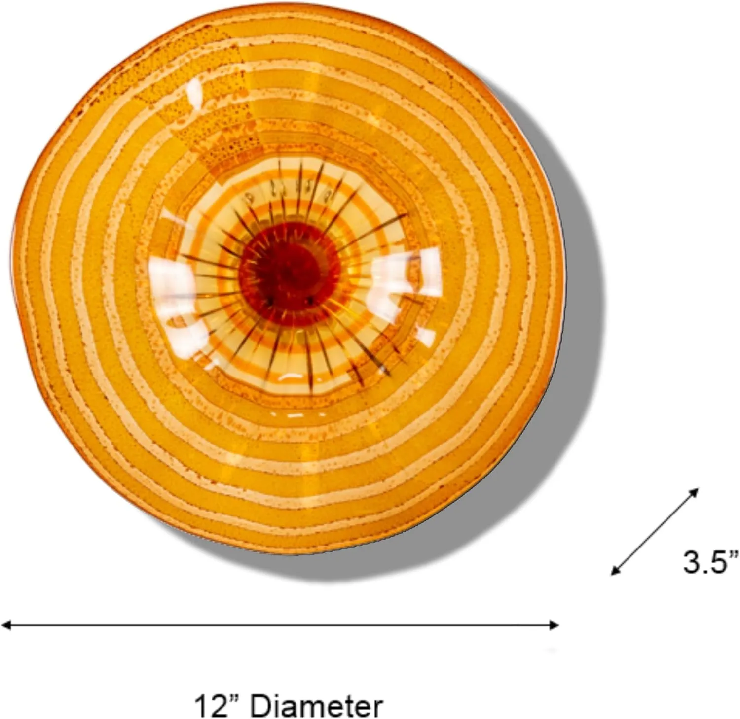 Dale Tiffany AV13108-D12 Amber Handover Hand-Blown Art Glass Wall Décor Plate, 12-Inch, Orange
