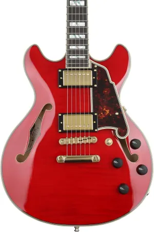 D'Angelico Electric 6 String Acoustic Guitar, Right, Cherry (DAEMINIDCTCHGS)