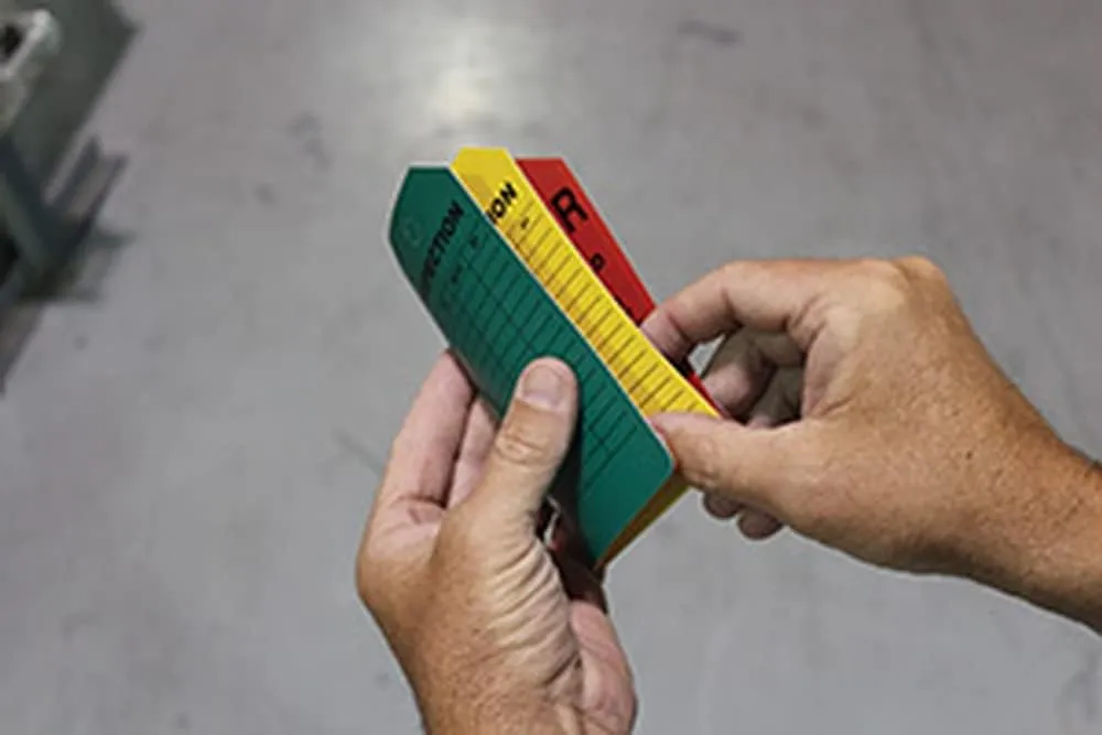 Danger/Caution/Attention, Pack of 25 PF-Cardstock Scaffold Status Tag, Legend, 5.75" x 3.25", Black on Green/Yellow/Red, TSS200CTP, American Made Safety Tags, Signs, and Labels