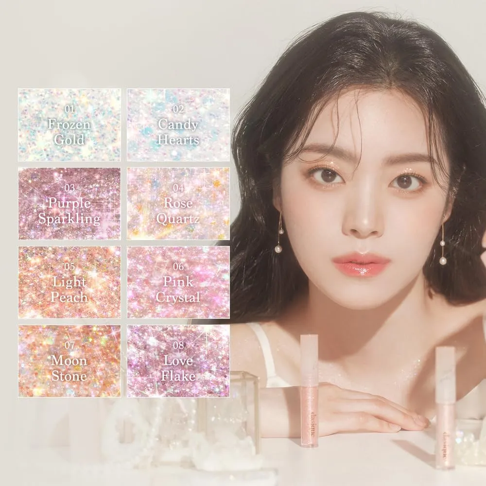 dasique Starlit Jewel Liquid Glitter (02 Candy Hearts) | Twinkle Glitter Shadow | Long-lasting | Multi-dimensional sparkle finish | Quick drying | Multipurpose