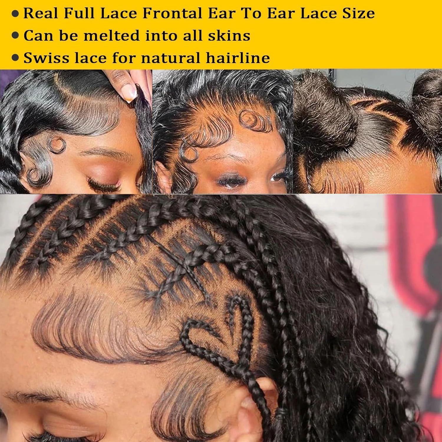 Deep Wave Lace Front Wigs Human Hair 150% Density Glueless Wigs for Women 13x6 HD Transparent Lace Front Wigs Pre Plucked with Baby Hair 20 Inch