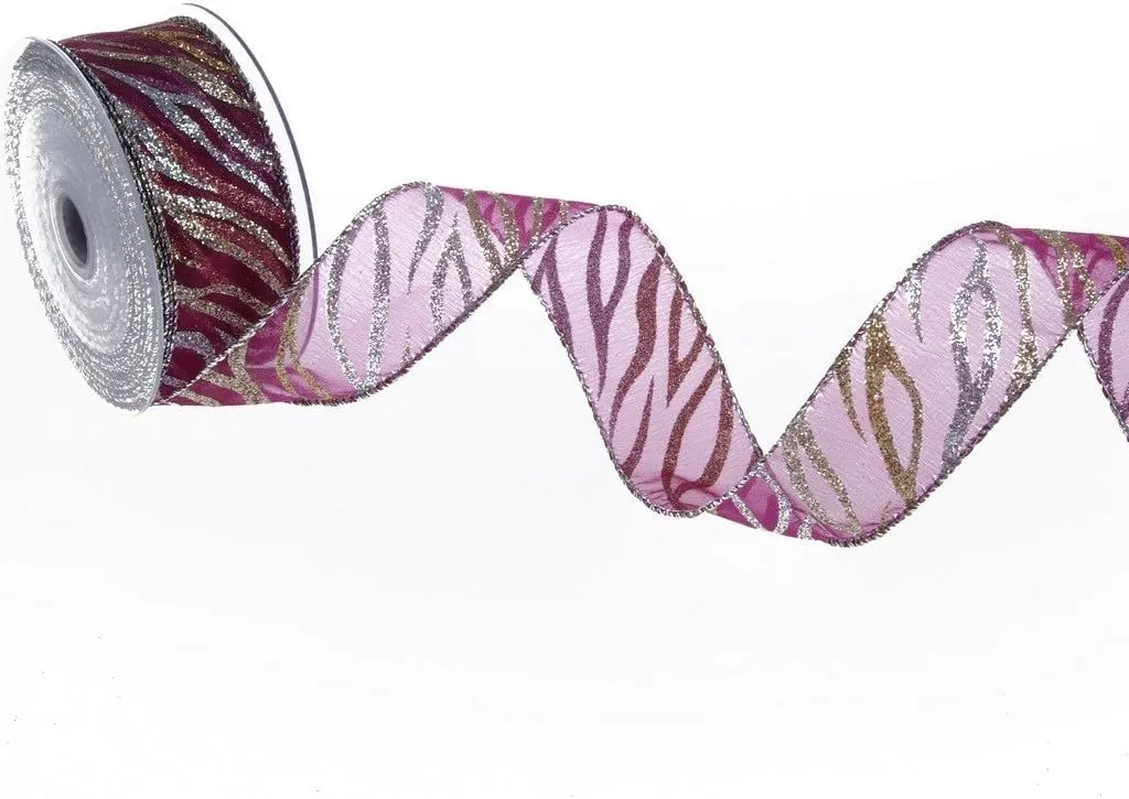 Deko und Band Ribbon with Wave Pattern – Bordeaux – 40 mm – 10 m – 90153 38 (1.66 m