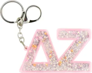 Delta Zeta Glitter Sorority Keychain