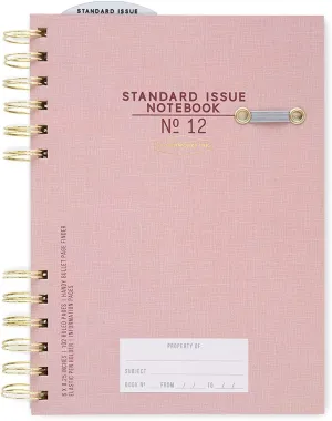 Designworks Ink Standard Issue No. 12 Dusty Pink Undated Planner Notebook Journal with Lined Pages, Elastic Pen Holder, and Durable Spiral Binding for Work, Writing, Journaling - 6" x 8.25"
