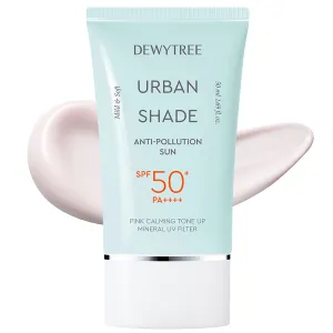DEWYTREE Urban Shade Skin Sun Protection Daily Face Moisturizer with SPF 50   Pa     Face Moisturizer for Dry Skin Pink Tone Up Cream Matte Sunscreen Sunblock for Face SPF Face Lotion (1.69 fl oz)