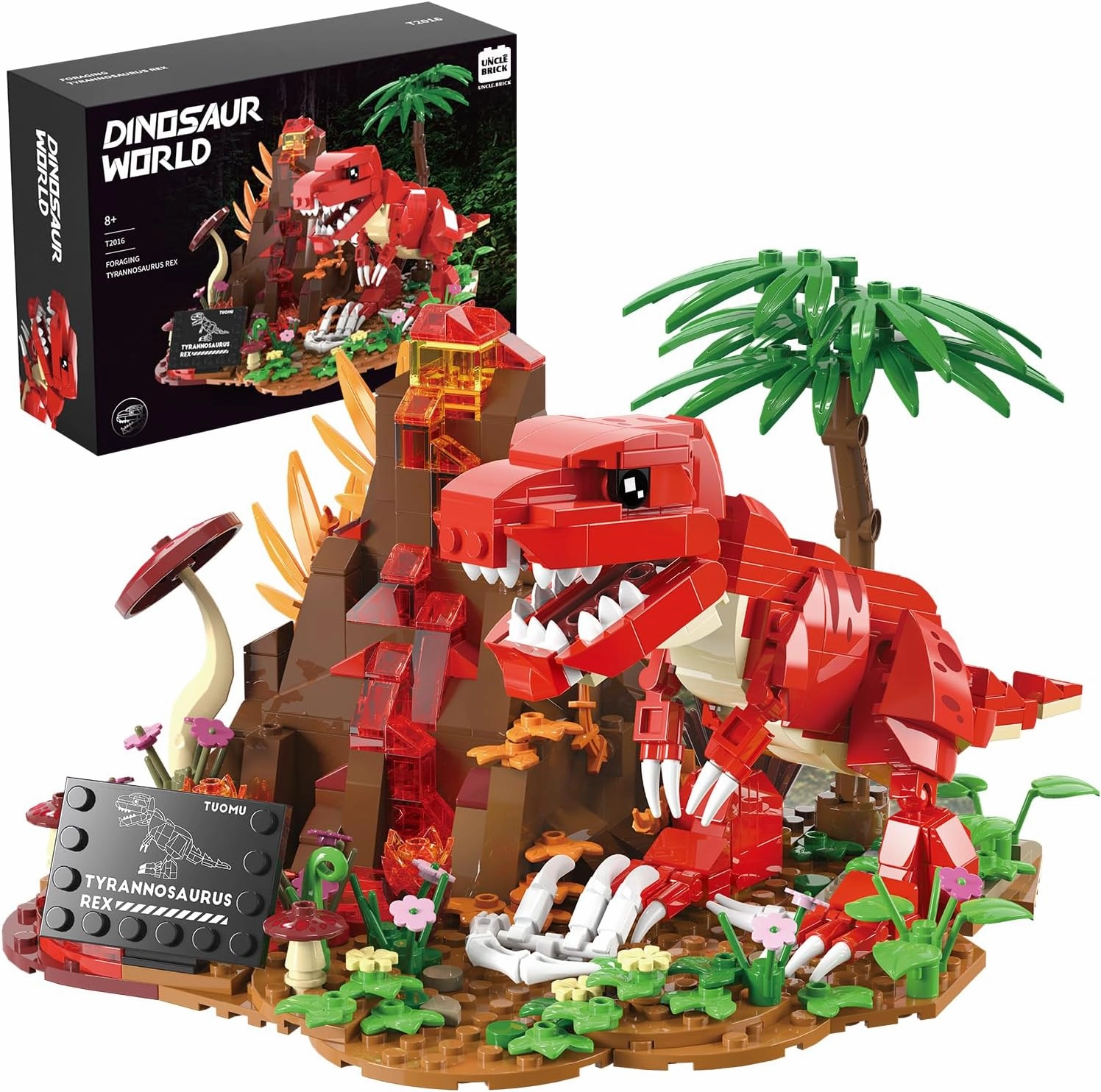 Dinosaur World Building Block Set,T.Rex Dinosaur Park Sets for Boys and Girls 8-12,T.rex and Volcano Scene Building Sets,Home or Office Décor Sets for Boys 8-14(559pcs)
