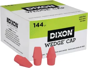 Dixon Pencil Top Cap Erasers, Pink, 144-Count (34500)