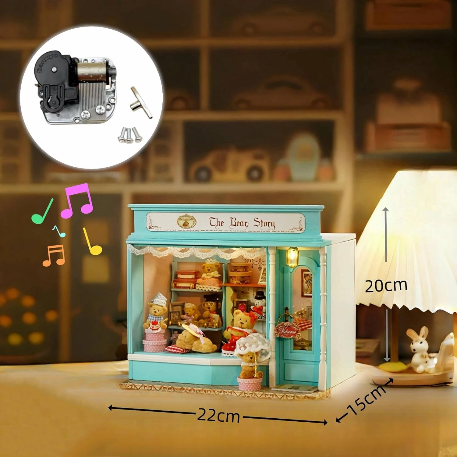 DIY Miniature Dollhouse Kit - Fairy Tale Series, Openable Shop Models for Adult (The Bear Story)
