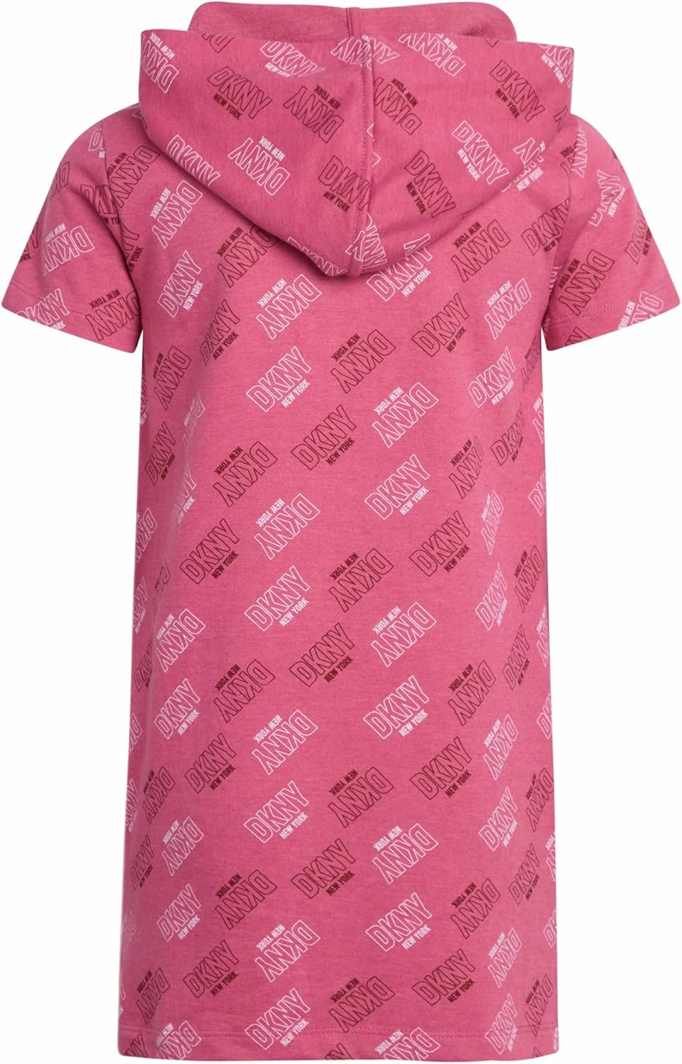 DKNY Girls' Dress - Short Sleeve Oversize T-Shirt Dress with Hood (7-16)