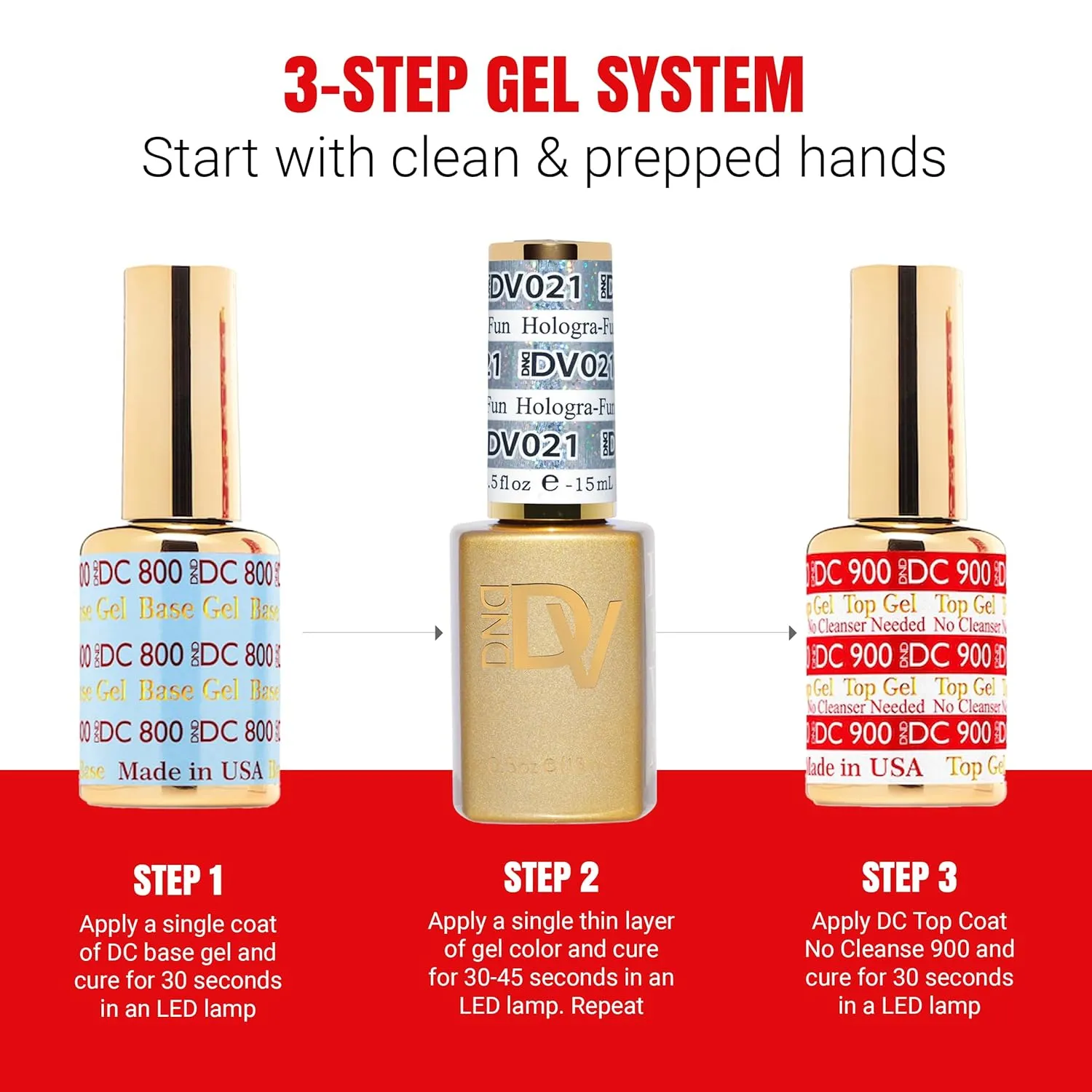 DND Gel Diva Polish Set, Mirrorball Collection, UV/LED Gel Polish and Air Dry Nail Lacquer, Matching Chip-Free Polish Duo, Pink014 Balanced Libra, 0.5 Fl Oz Each