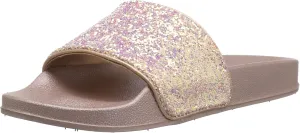 Dolce Vita Girl's Shorty Slide Sandal, Rose Gold Glitter, 3 M US Big Kid