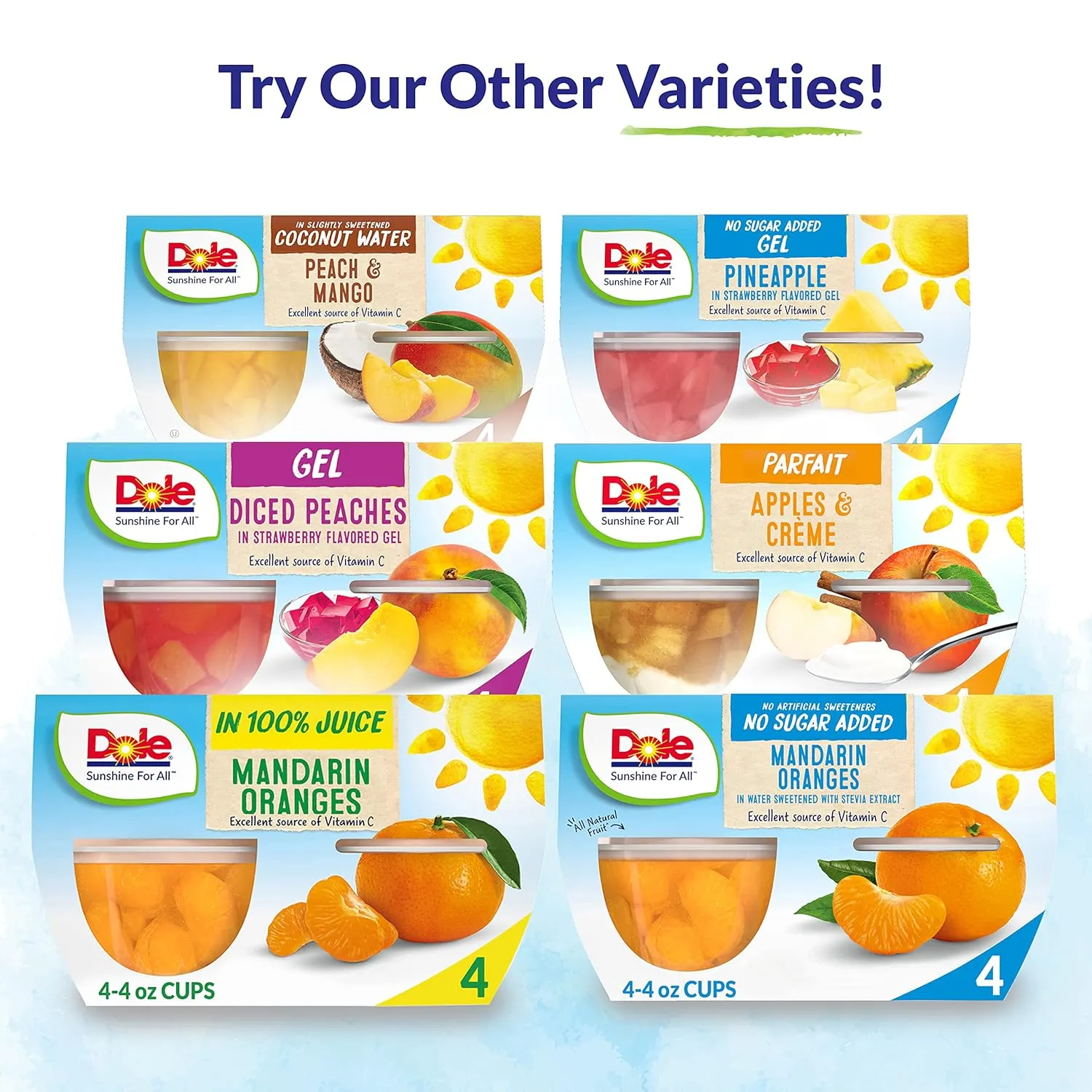 Dole Fruit Bowls Low Fat Peaches & Creme Parfait Snacks, 4.3oz 24 Total Cups, Gluten & Dairy Free, Bulk Lunch Snacks for Kids & Adults