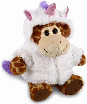 DolliBu Sitting Giraffe Unicorn Plush Stuffed Animal Toy - Super Soft Giraffecorn Dress Up with Removable Plush Unicorn Outfit, Cute Fantasy Wildlife Gift - 9 Inches