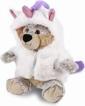 DolliBu Sitting Wolf Unicorn Plush Stuffed Animal Toy - Super Soft Wolfcorn Dress Up with Removable Plush Unicorn Outfit, Cute Fantasy Wildlife Gift with Name Personalization - 9 Inches