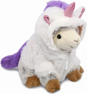 DolliBu Squat Sheep Unicorn Plush Stuffed Animal Toy - Super Soft Sheepcorn Dress Up with Removable Plush Unicorn Outfit, Cute Fantasy Wildlife Gift - 9.5 Inches