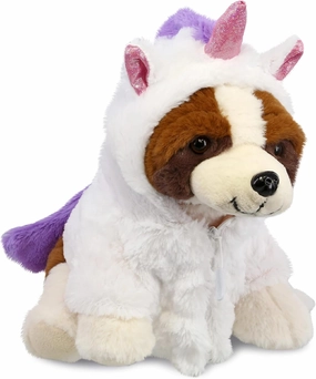 DolliBu St. Bernard Dog Unicorn Plush Stuffed Animal Toy - Super Soft Dogcorn Dress Up with Removable Plush Unicorn Outfit, Cute Fantasy Pet Life Gift - 8 Inches
