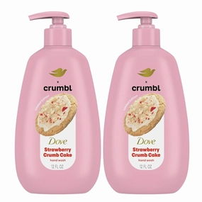 Dove X Crumbl Moisturizing Liquid Hand Wash Strawberry Crumb Cake | 2-pack, of 12 oz Hand Wash with Pump | Limited Edition (Strawberry Crumb Cake)