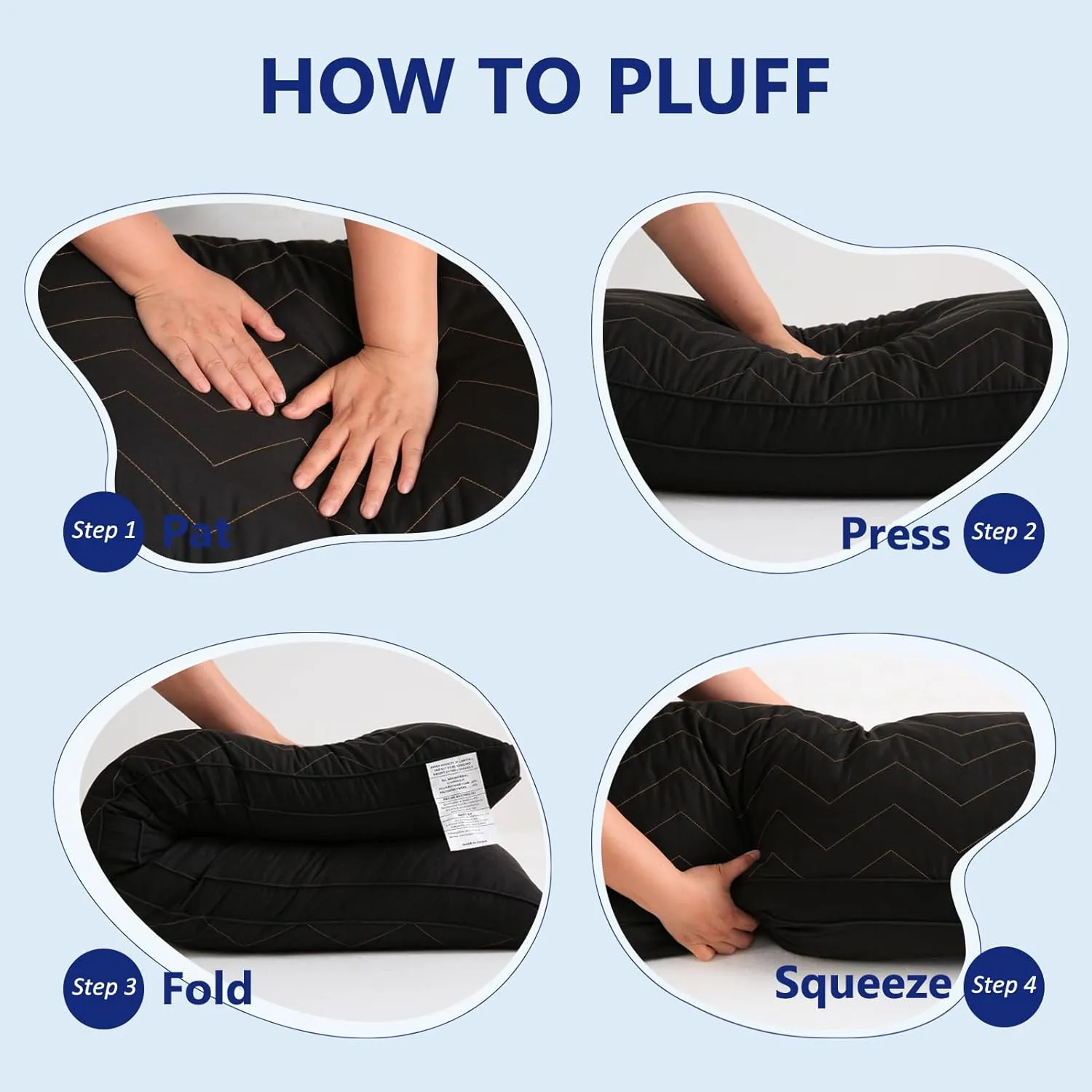 DOWNCOOL Quilted Memory Foam Body Pillow - Large Full Body Pillows for Adults - Soft Long Bed Pillows for Side Sleepers - 20x54 inch (Black)