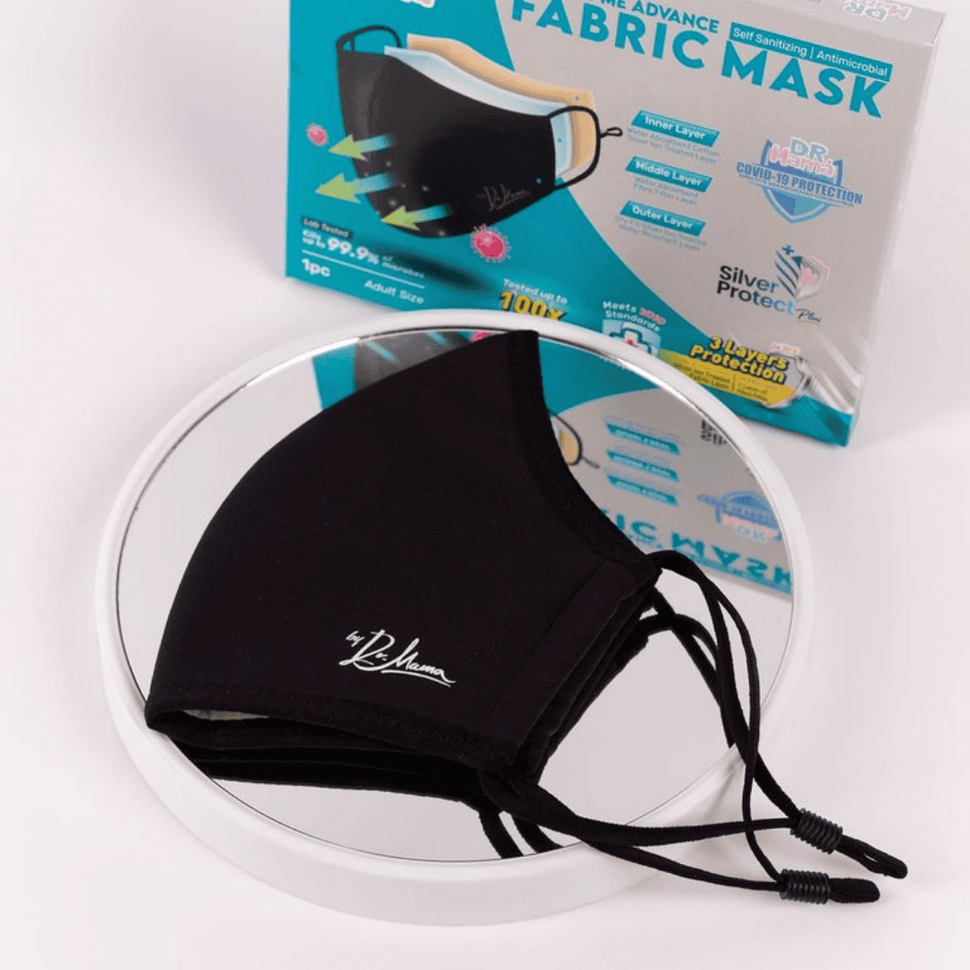 Dr. Mama Protect Me ADVANCE Adjustable Fabric Face Mask Version 5 - (ADULT) Water Resistant Layer