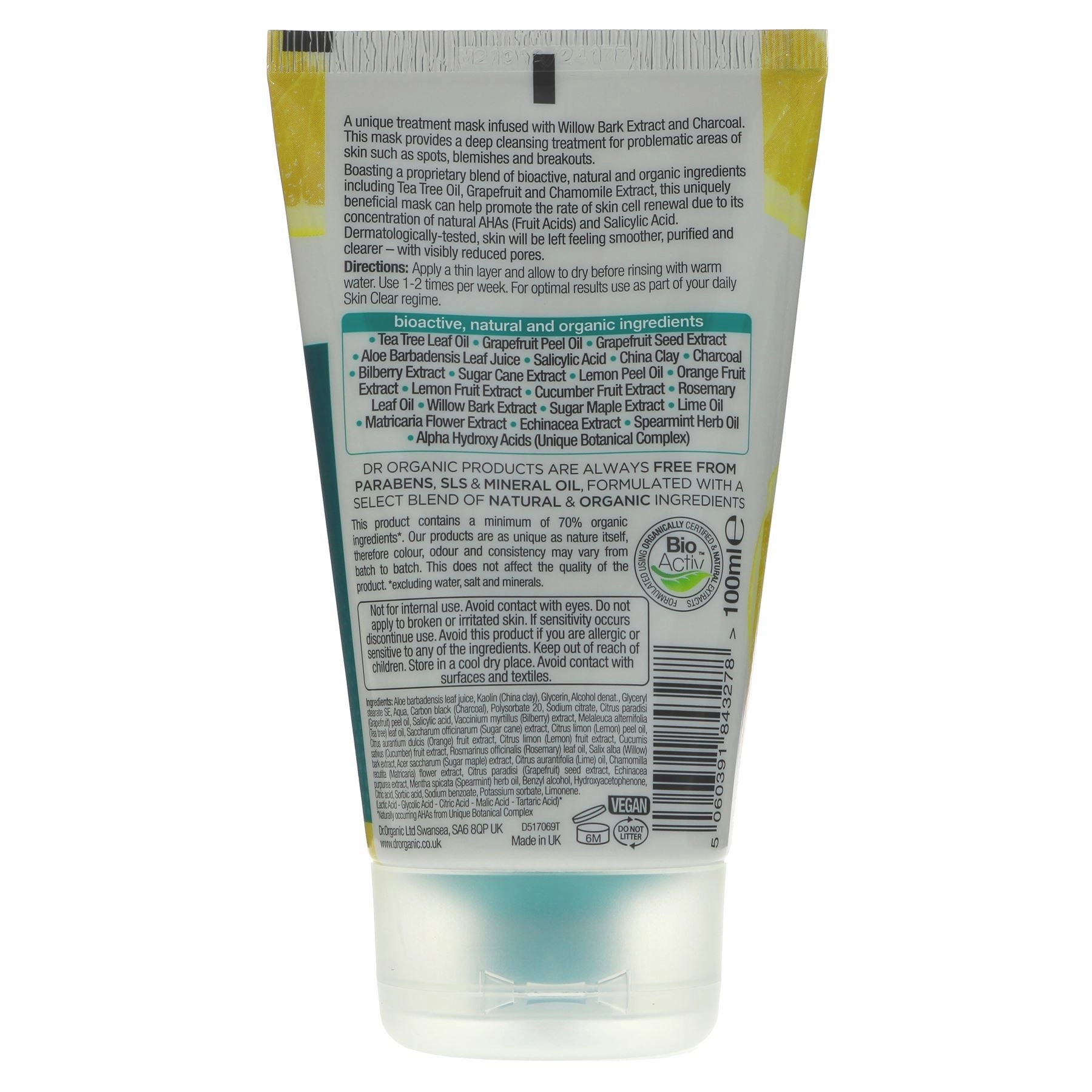 Dr Organic | Charcoal Face Mask | 100ml
