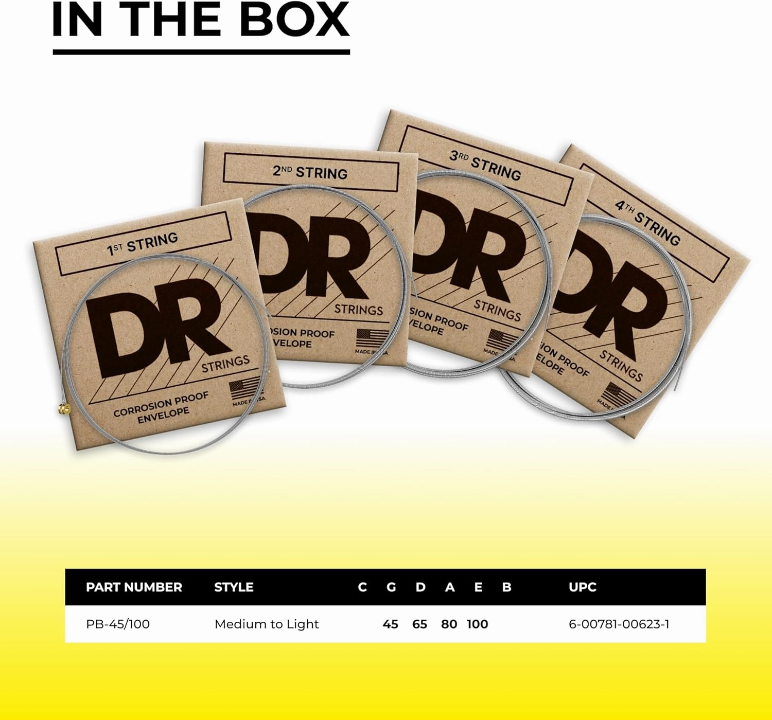 DR Strings PB-45/100 Pure Blues Bass Guitar Strings