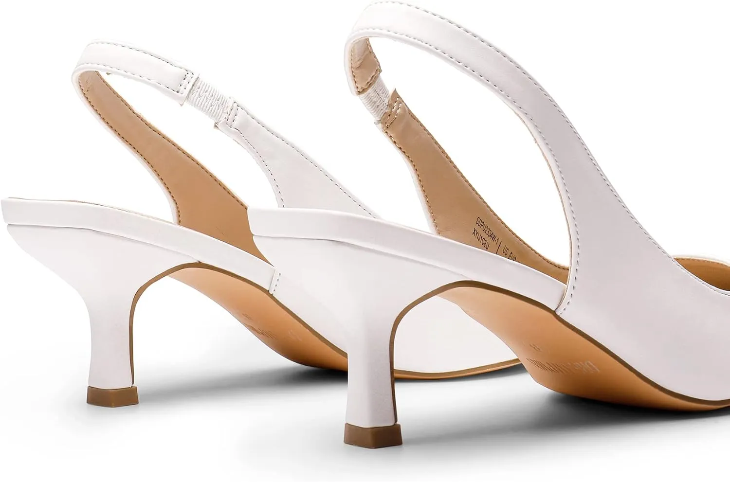 DREAM PAIRS Women’s Closed Toe Kitten Heels Pointed Toe Slingback Low Heels Dress Bridal Wedding Pumps Shoes