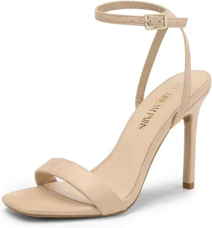 DREAM PAIRS Women’s High Stilettos Open Square Toe Ankle Strap Heels Sexy Comfort Strappy Dress Shoes Wedding Bridal Pumps Sandals