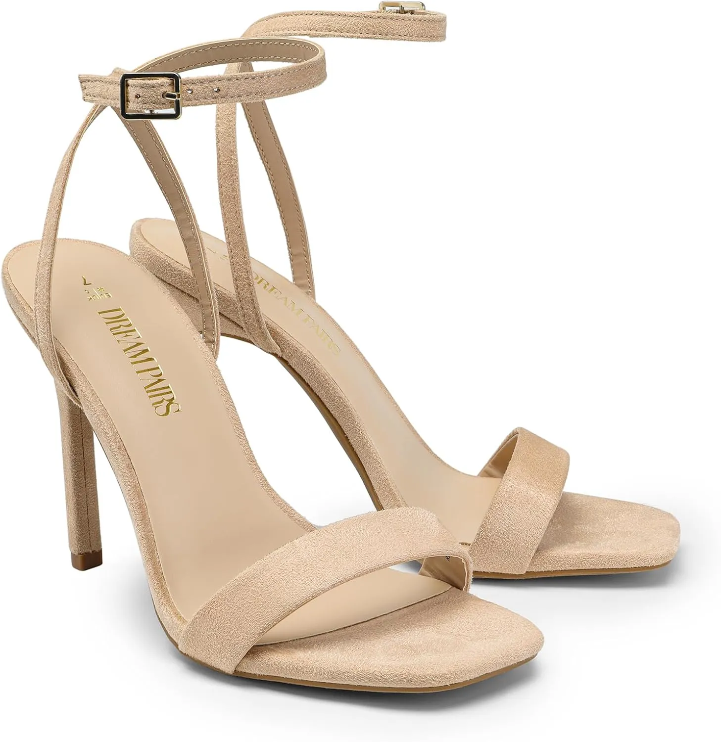 DREAM PAIRS Women’s High Stilettos Open Square Toe Ankle Strap Heels Sexy Comfort Strappy Dress Shoes Wedding Bridal Pumps Sandals