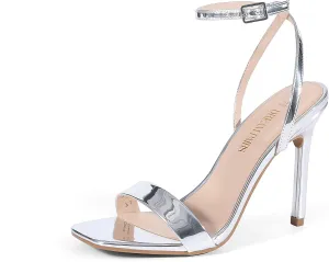 DREAM PAIRS Women’s High Stilettos Open Square Toe Ankle Strap Heels Sexy Comfort Strappy Dress Shoes Wedding Bridal Pumps Sandals