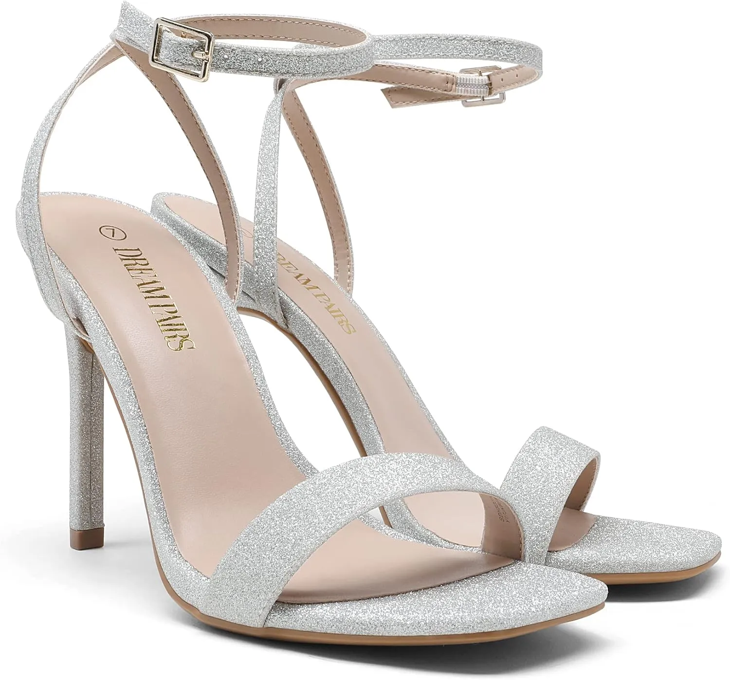 DREAM PAIRS Women’s High Stilettos Open Square Toe Ankle Strap Heels Sexy Comfort Strappy Dress Shoes Wedding Bridal Pumps Sandals