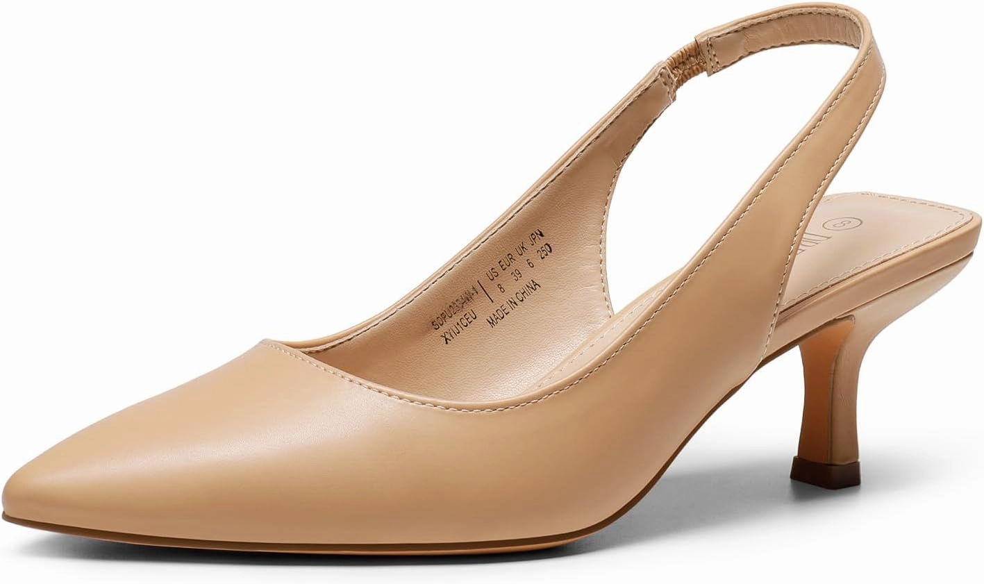 DREAM PAIRS Women’s Closed Toe Kitten Heels Pointed Toe Slingback Low Heels Dress Bridal Wedding Pumps Shoes