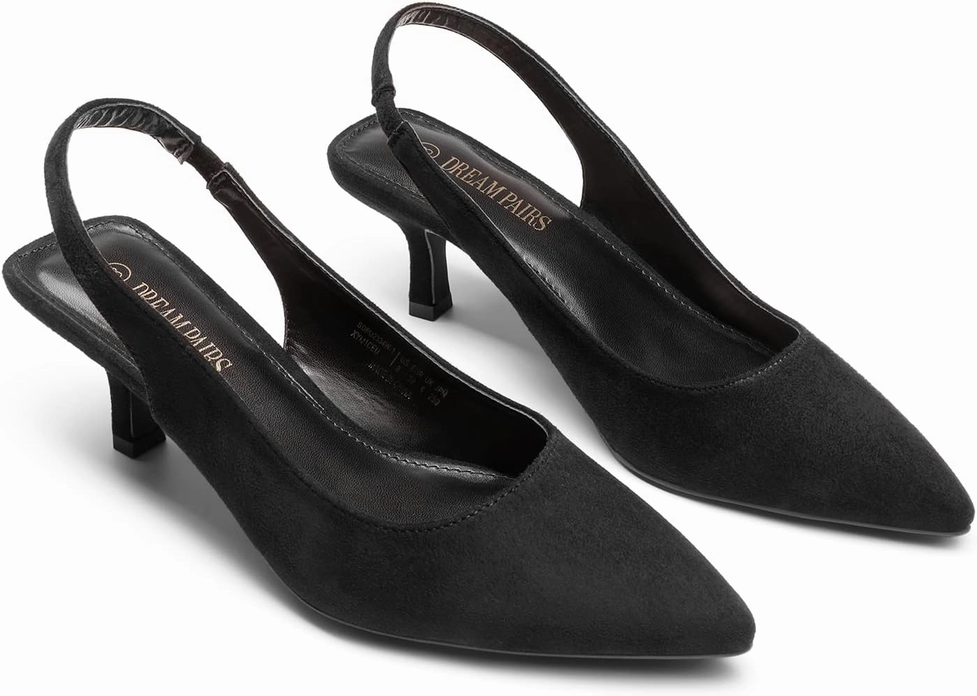 DREAM PAIRS Women’s Closed Toe Kitten Heels Pointed Toe Slingback Low Heels Dress Bridal Wedding Pumps Shoes
