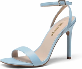 DREAM PAIRS Women’s High Stilettos Open Square Toe Ankle Strap Heels Sexy Comfort Strappy Dress Shoes Wedding Bridal Pumps Sandals