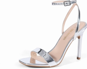 DREAM PAIRS Women’s High Stilettos Open Square Toe Ankle Strap Heels Sexy Comfort Strappy Dress Shoes Wedding Bridal Pumps Sandals