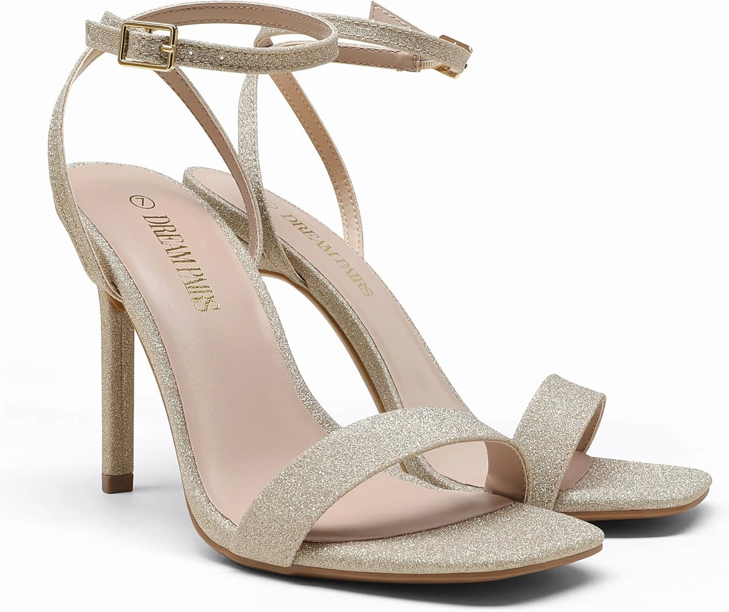DREAM PAIRS Women’s High Stilettos Open Square Toe Ankle Strap Heels Sexy Comfort Strappy Dress Shoes Wedding Bridal Pumps Sandals