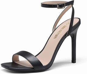 DREAM PAIRS Women’s High Stilettos Open Square Toe Ankle Strap Heels Sexy Comfort Strappy Dress Shoes Wedding Bridal Pumps Sandals