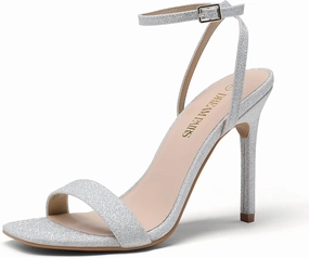 DREAM PAIRS Women’s High Stilettos Open Square Toe Ankle Strap Heels Sexy Comfort Strappy Dress Shoes Wedding Bridal Pumps Sandals
