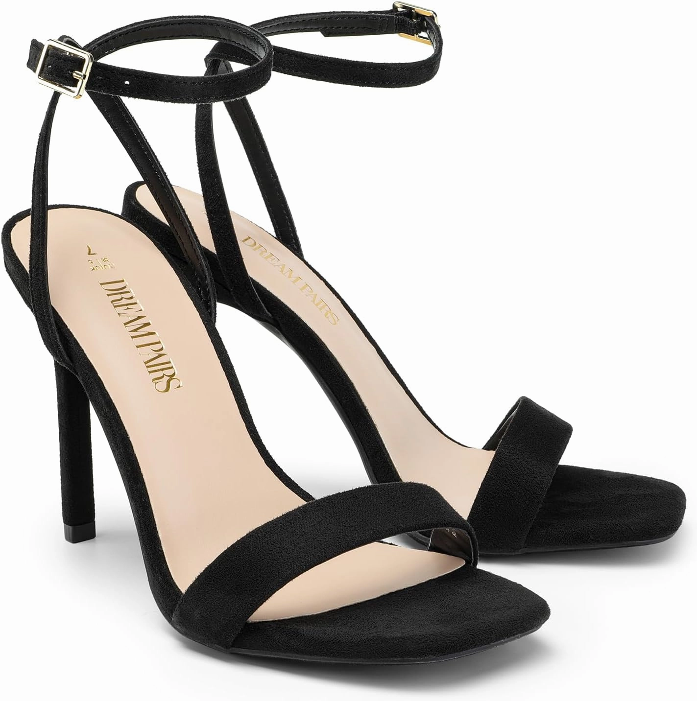 DREAM PAIRS Women’s High Stilettos Open Square Toe Ankle Strap Heels Sexy Comfort Strappy Dress Shoes Wedding Bridal Pumps Sandals