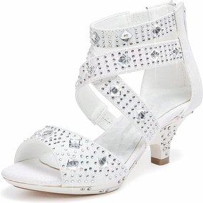 Dufannie Toddler Little Big Kid High Heels Flower Girls Party Dress Shoes Glitter Pump Sandals