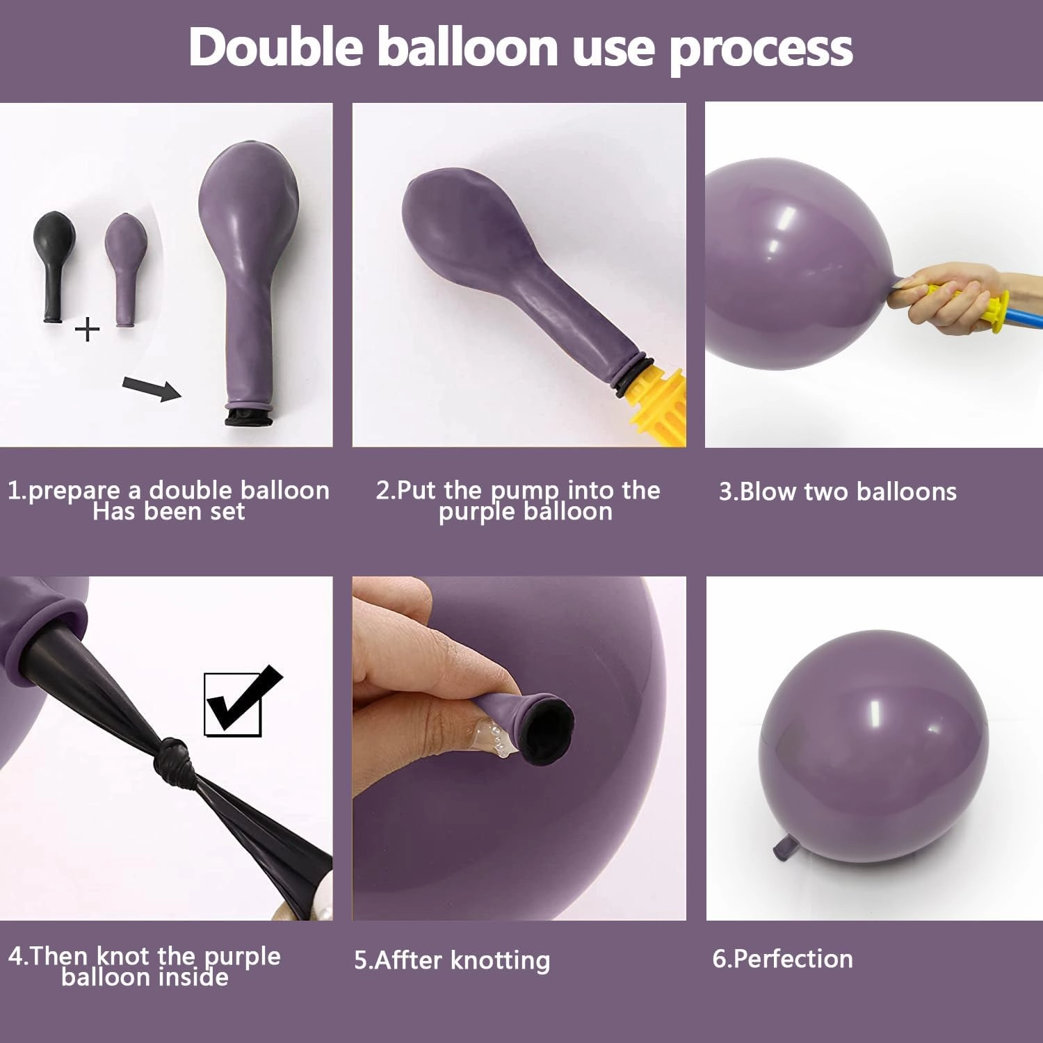 Dusty Purple Balloons Double Stuffed Boho Purple Balloons Different Sizes 18/12/5 Inch Retro Lilac Pastel Lavender Balloon Garland Arch For Wedding Birthday Baby Shower Bridal Shower Party Decoration