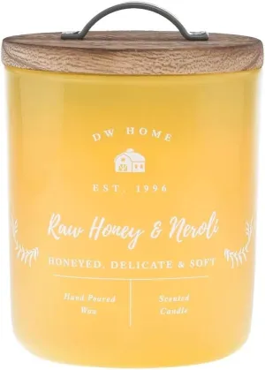 DW Home Farmhouse Classics Collection Single Wick Wood Lid Candles (RAW Honey & Neroli)