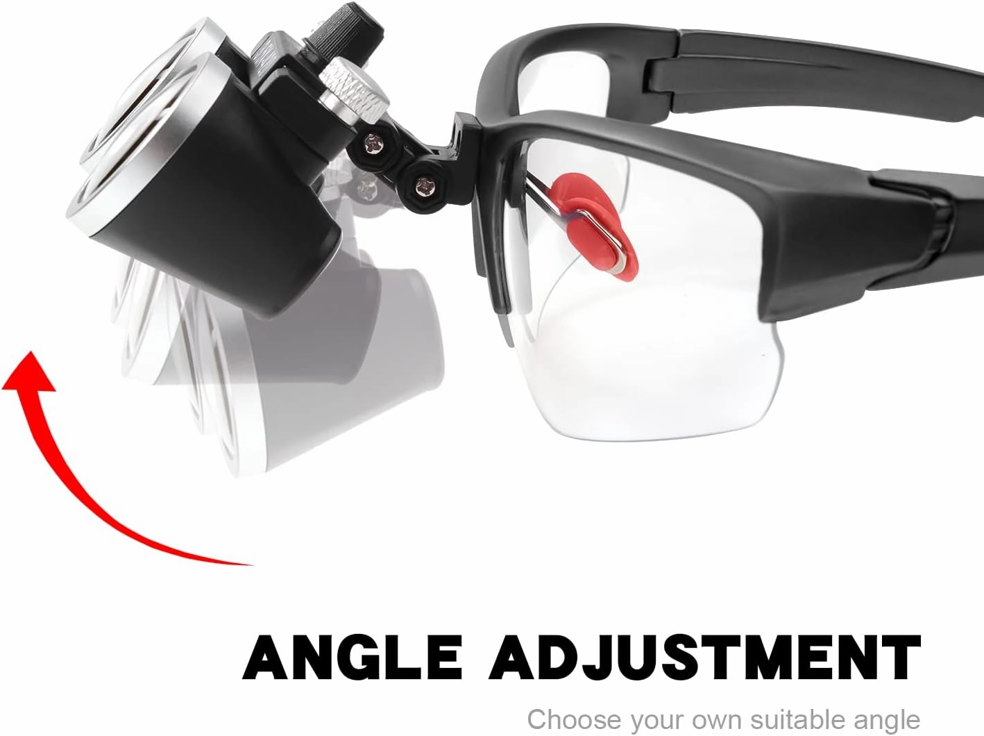 DY-409 5W LED Headlight, 3.5X/2.5X Magnification Binocular Loupe Matte Frame Optical Glass, Aluminum Box (Black,2.5X)