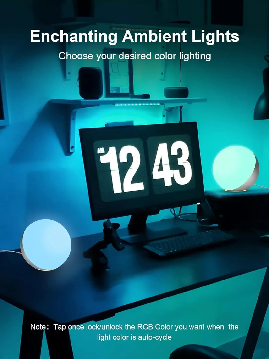 EASEMO Bedside Lamp for Bedroom, LED Touch Lamp with Charger, Dimmable Bedside Nightstand Night Light with RGB Multicolor for Kids Room, Living Room, Office (Red, Green, Blue)