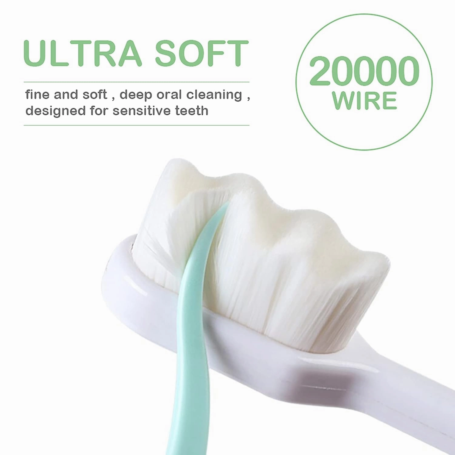 EasyHonor Extra Soft Toothbrush for Sensitive Gums, Micro-Nano Manual Toothbrush with 20000 Soft Floss Bristle for Pregnant Women, Elderly, Braces and Gum Recessions.(80PCS)