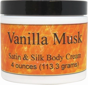 Eclectic Lady Vanilla Musk Satin and Silk Cream, Body Cream, Body Lotion, 4 oz - Shea Butter, Aloe, Silk Amino Acids, Vitamin E, Phthalate-Free, Handcrafted in USA - Perfect For Women