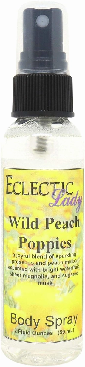 Eclectic Lady Wild Peach Poppies Body Spray, Double Strength, 16 ounces, Body Mist for Women with Clean, Light & Gentle Fragrance, Cologne with Soft, Subtle Aroma For Daily Use
