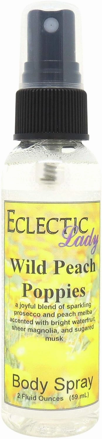 Eclectic Lady Wild Peach Poppies Body Spray, Double Strength, 16 ounces, Body Mist for Women with Clean, Light & Gentle Fragrance, Cologne with Soft, Subtle Aroma For Daily Use