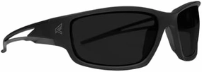 EDGE TSK236VS Kazbek Torque Polarized Anti-Fog/Vapor Shield Safety Glasses, Anti-Scratch, Non-Slip, UV 400, Military Grade, ANSI/ISEA & MCEPS, 5.04" W, Matte Black Frame with Red E Logo/Smoke Lens
